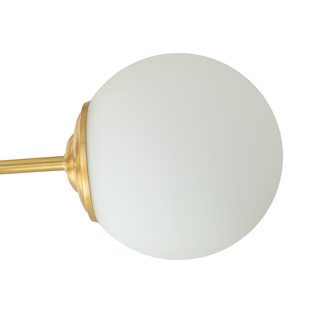 Semi Flush Mount Ceiling Light Modern with 3 Globe Shades and Brass Finish