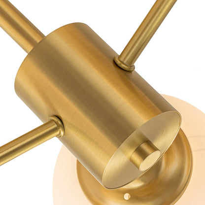 Semi Flush Mount Ceiling Light Modern with 3 Globe Shades and Brass Finish