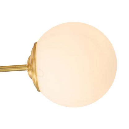 Semi Flush Mount Ceiling Light Modern with 3 Globe Shades and Brass Finish