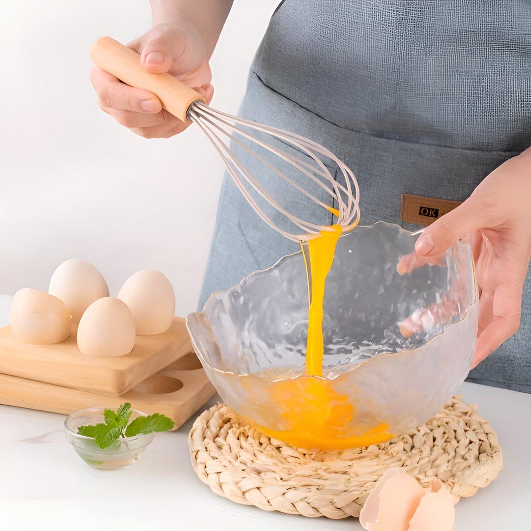 Silicone Kitchen Utensil Set with Wooden Handles and Storage Holder, 12-Piece