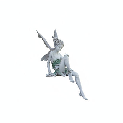 Sitting Fairy Garden Statue with Wings for Yard Patio or Pond