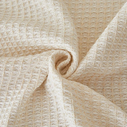 Sofa Cover Throw Blanket with Fringe Trim, Waffle Knit Texture, Machine Washable