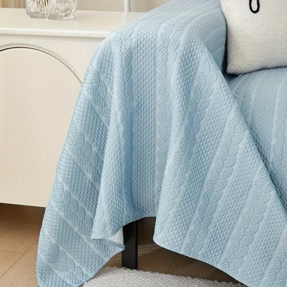 Sofa Cover Throw with Cable Knit Texture and Non-Slip Design for Sofas and Sectionals