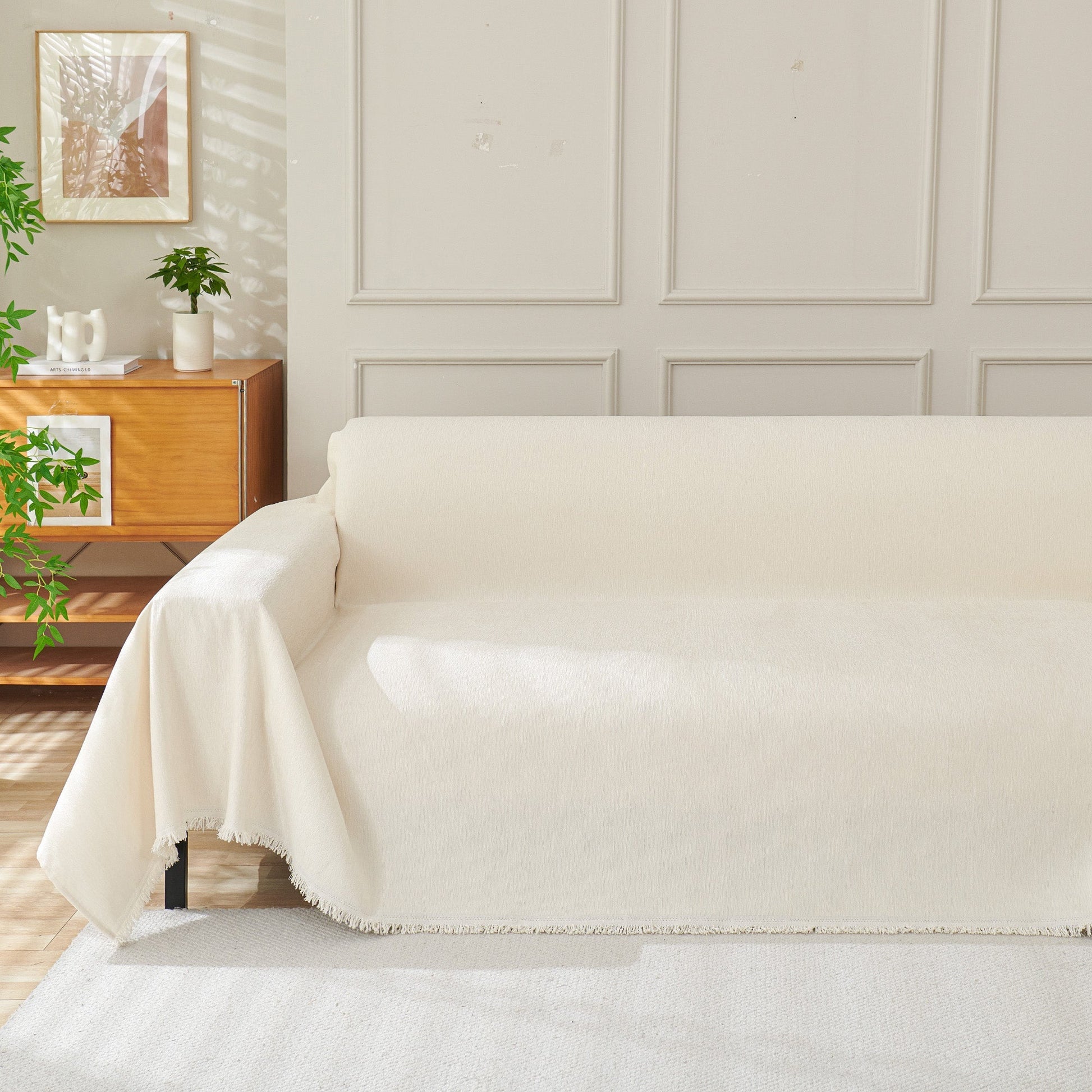 Sofa Cover Throw with Fringe Detail for 2, 3 and 4 Seater Sofas
