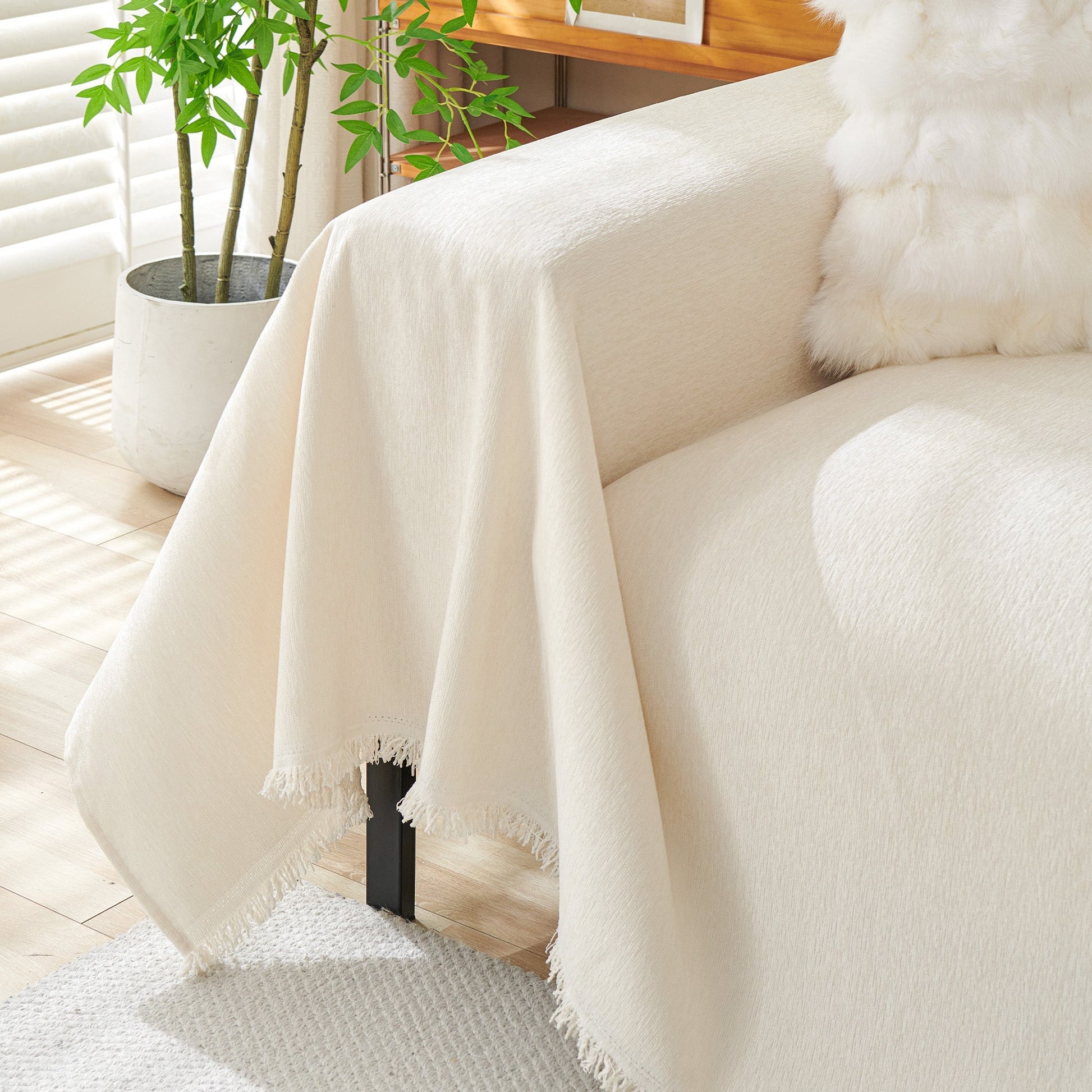 Sofa Cover Throw with Fringe Detail for 2, 3 and 4 Seater Sofas