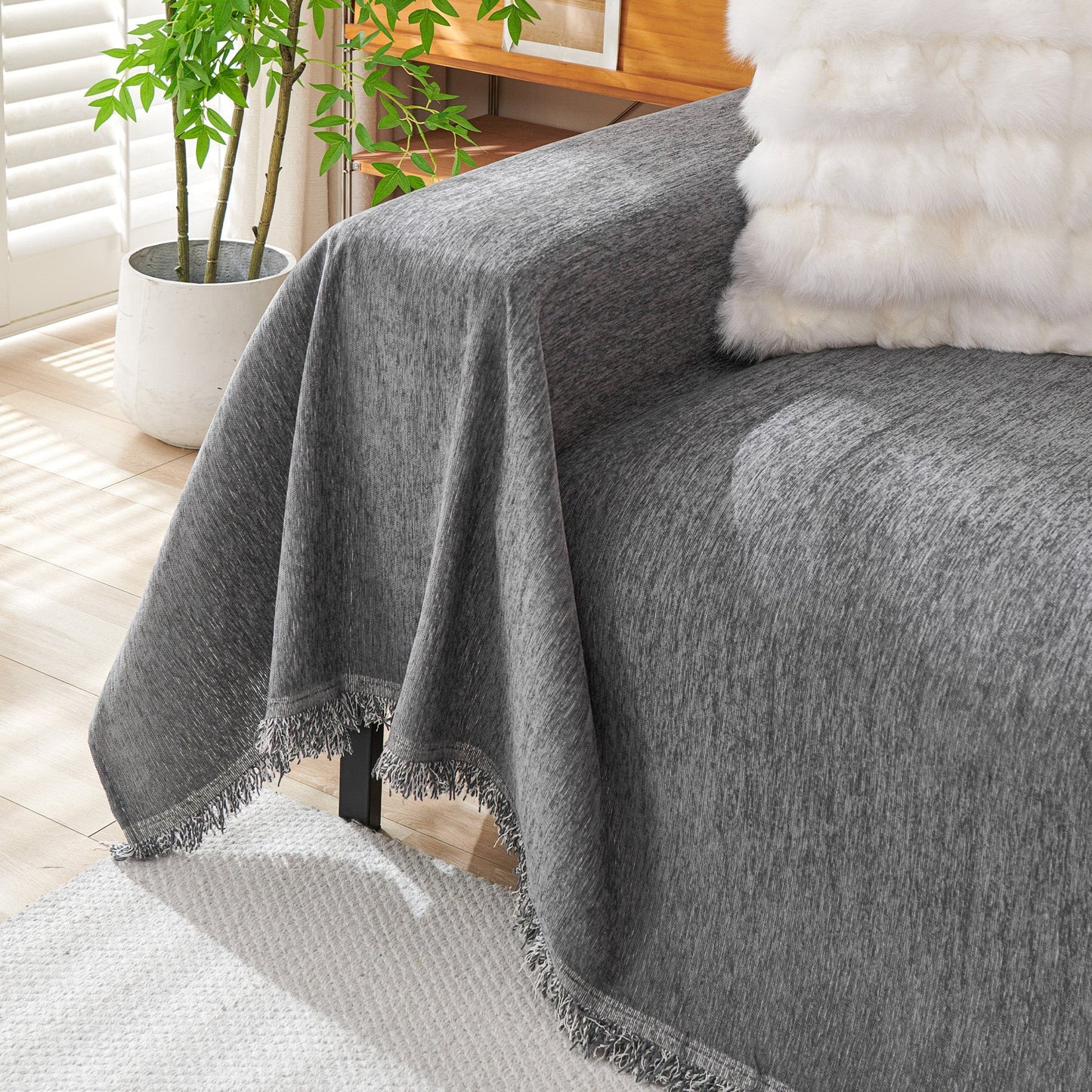 Sofa Cover Throw with Fringe Detail for 2, 3 and 4 Seater Sofas