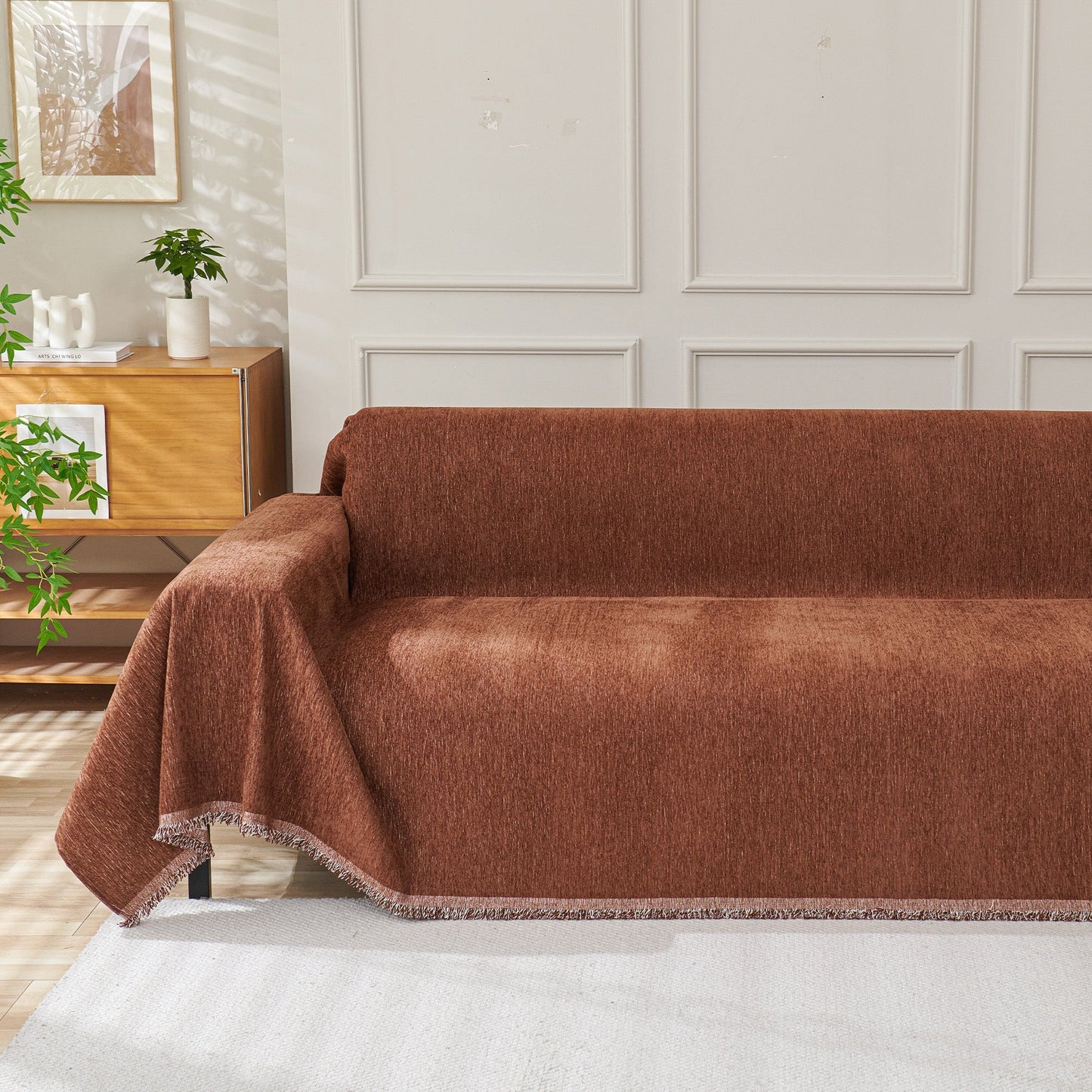 Sofa Cover Throw with Fringe Detail for 2, 3 and 4 Seater Sofas