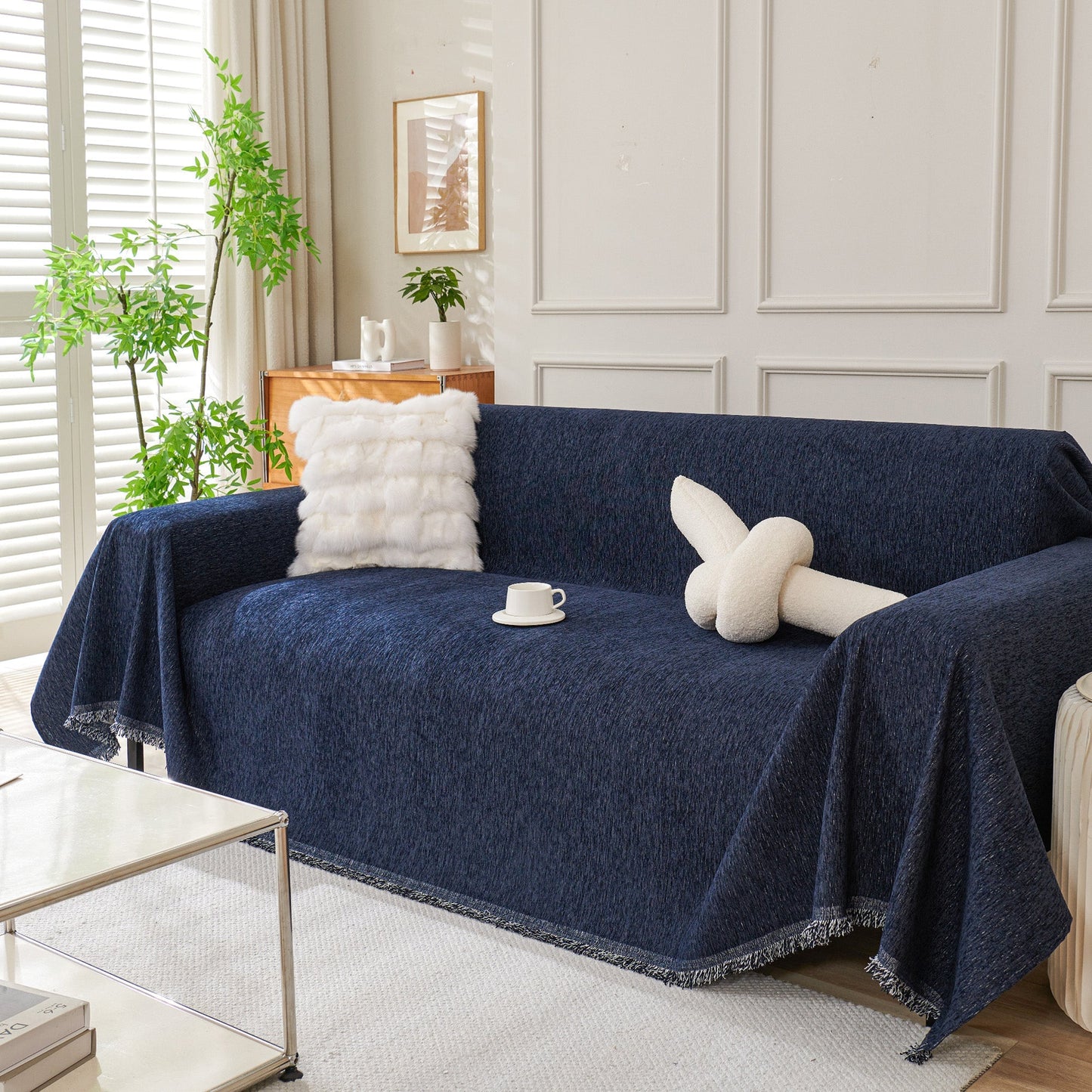 Sofa Cover Throw with Fringe Detail for 2, 3 and 4 Seater Sofas