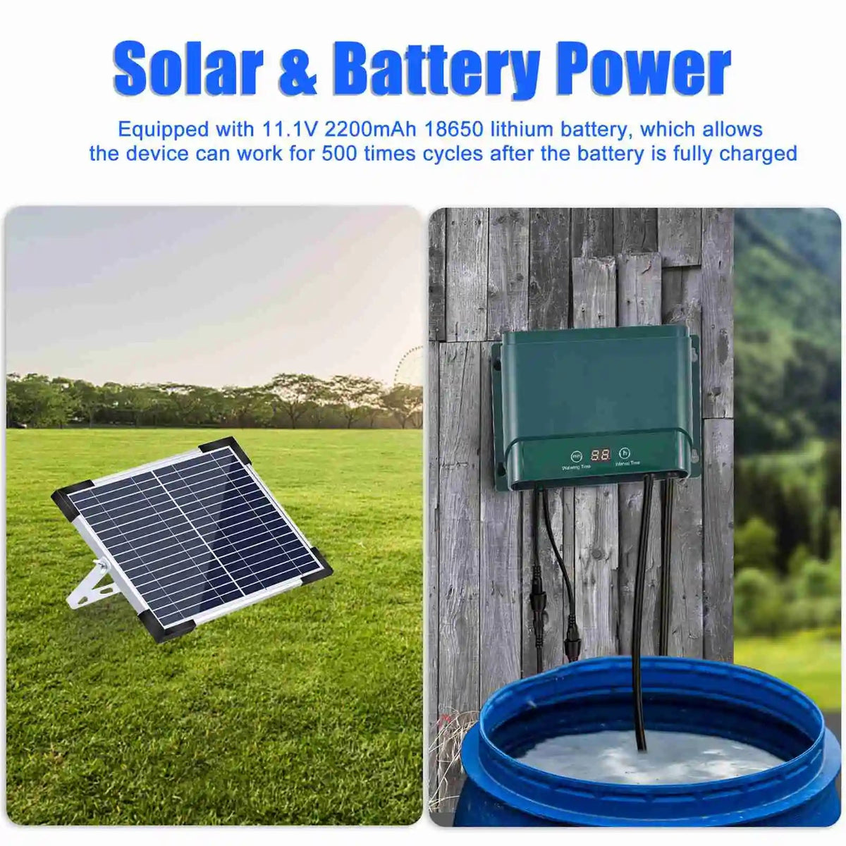 Solar Drip Irrigation Kit with 30 Watering Modes and 7 Timers
