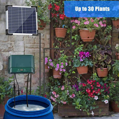 Solar Drip Irrigation Kit with 30 Watering Modes and 7 Timers