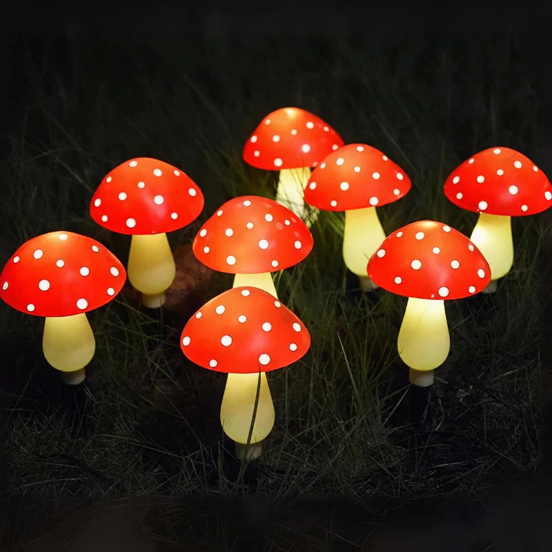 Solar Mushroom Garden Light Set