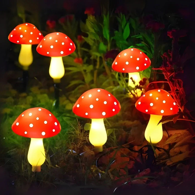 Solar Mushroom Garden Light Set