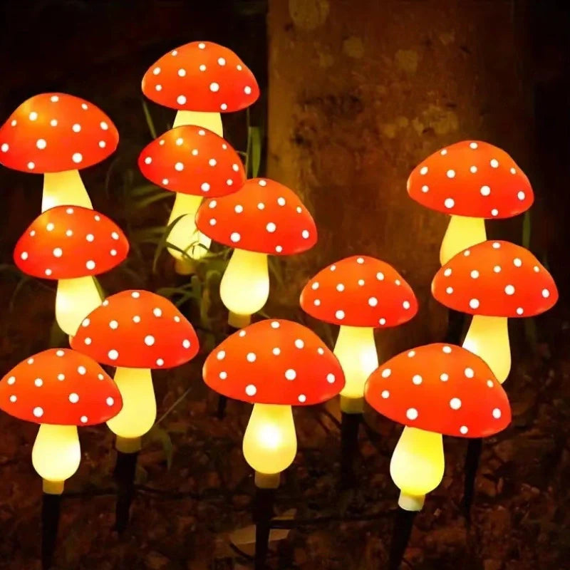 Solar Mushroom Garden Light Set