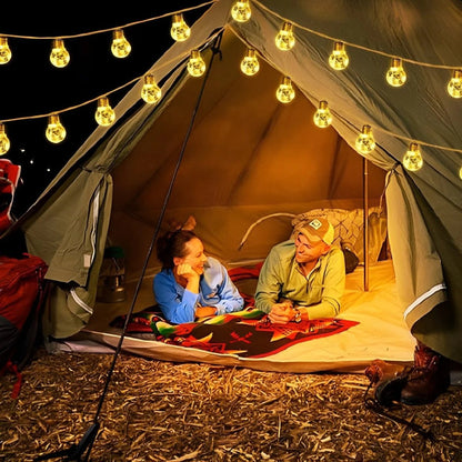 Solar Outdoor String Lights with Edison Bulbs and Rope Cable