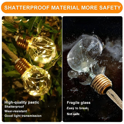 Solar Outdoor String Lights with Edison Bulbs and Rope Cable