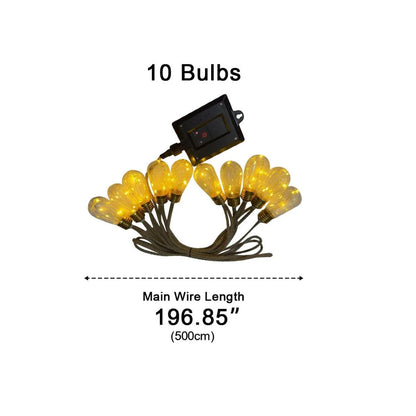Solar Outdoor String Lights with Edison Bulbs and Rope Cable