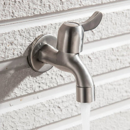 Stainless Steel Outdoor Wall Faucet with Lever or Cross Handle for Garden and Washing Machine