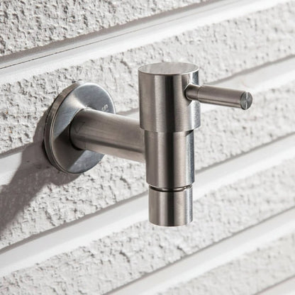 Stainless Steel Outdoor Wall Faucet with Lever or Cross Handle for Garden and Washing Machine