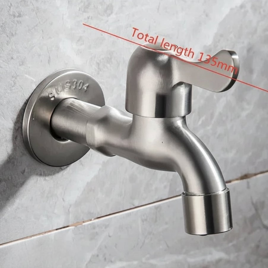Stainless Steel Outdoor Wall Faucet with Lever or Cross Handle for Garden and Washing Machine