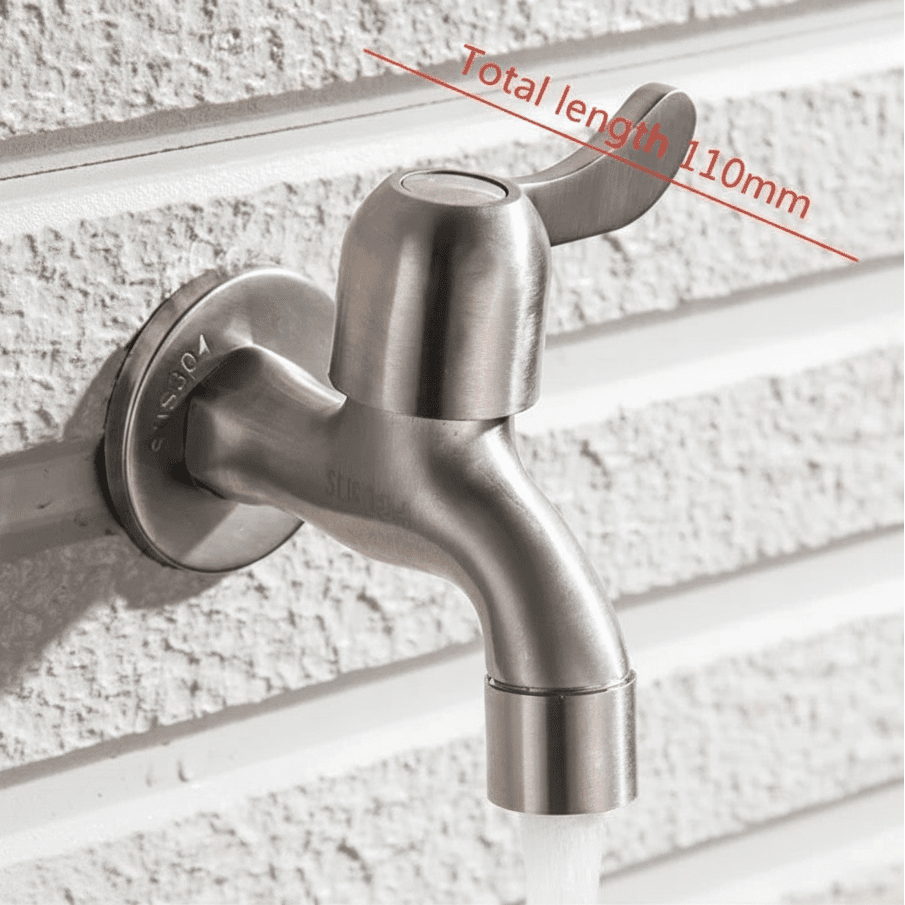 Stainless Steel Outdoor Wall Faucet with Lever or Cross Handle for Garden and Washing Machine