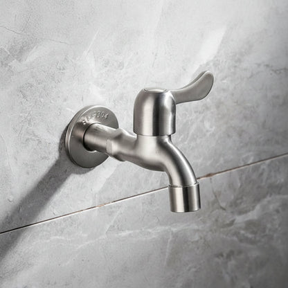 Stainless Steel Outdoor Wall Faucet with Lever or Cross Handle for Garden and Washing Machine