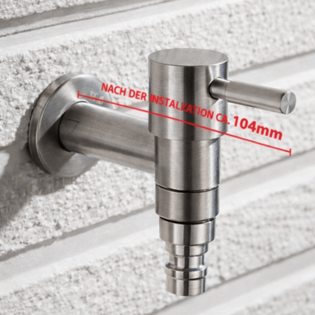 Stainless Steel Outdoor Wall Faucet with Lever or Cross Handle for Garden and Washing Machine