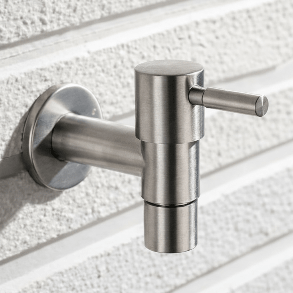 Stainless Steel Outdoor Wall Faucet with Lever or Cross Handle for Garden and Washing Machine