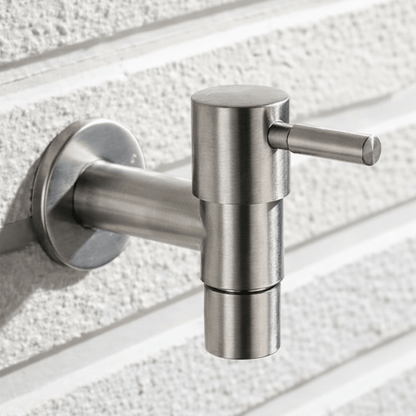 Stainless Steel Outdoor Wall Faucet with Lever or Cross Handle for Garden and Washing Machine
