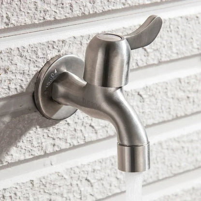 Stainless Steel Outdoor Wall Faucet with Lever or Cross Handle for Garden and Washing Machine