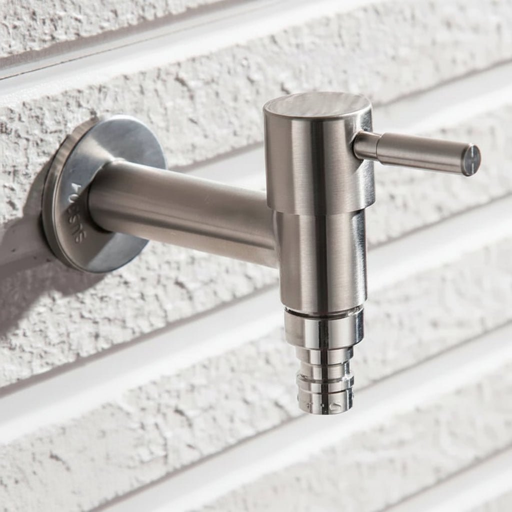 Stainless Steel Outdoor Wall Faucet with Lever or Cross Handle for Garden and Washing Machine