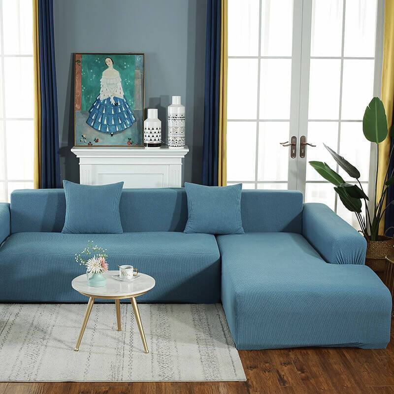 Stretch Sofa Cover for L-Shaped and Corner Sofas with Elastic Fit