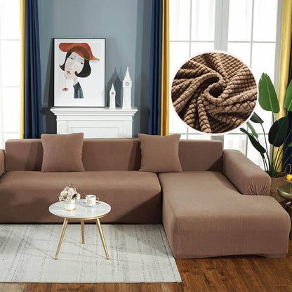 Stretch Sofa Cover for L-Shaped and Corner Sofas with Elastic Fit