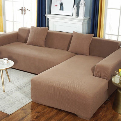 Stretch Sofa Cover for L-Shaped and Corner Sofas with Elastic Fit