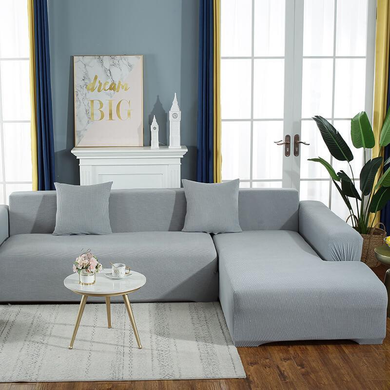 Stretch Sofa Cover for L-Shaped and Corner Sofas with Elastic Fit