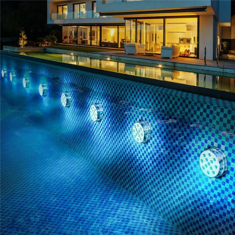 Submersible LED Pool Light with Remote Control, Magnet and Suction Cup, 13 LEDs RGB