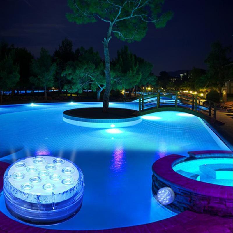 Submersible LED Pool Light with Remote Control, Magnet and Suction Cup, 13 LEDs RGB