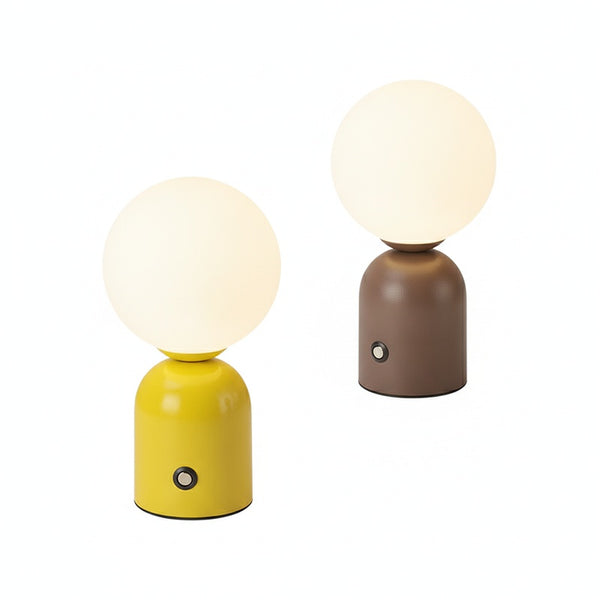 Table Lamp Minimalist with Globe Shade and Dimmable LED