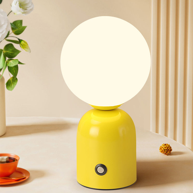 Table Lamp Minimalist with Globe Shade and Dimmable LED
