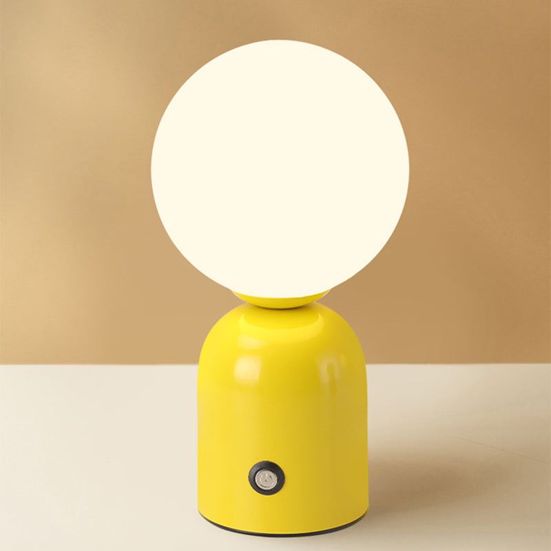 Table Lamp Minimalist with Globe Shade and Dimmable LED