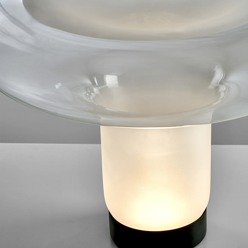 Table Lamp Modern Minimalist with Glass Mushroom Shade