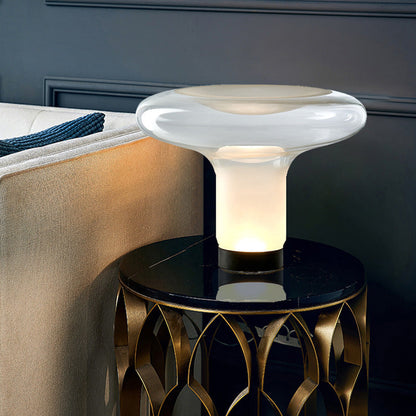 Table Lamp Modern Minimalist with Glass Mushroom Shade