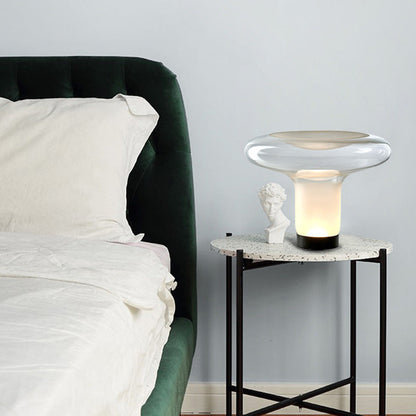 Table Lamp Modern Minimalist with Glass Mushroom Shade