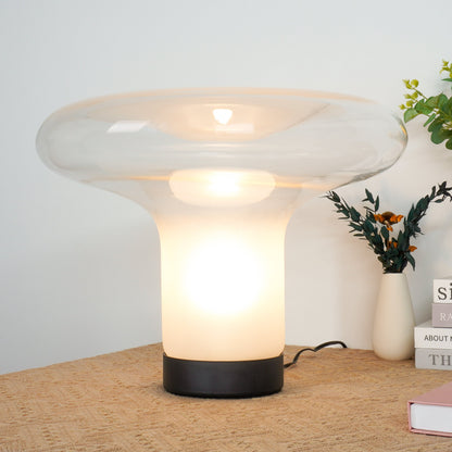 Table Lamp Modern Minimalist with Glass Mushroom Shade