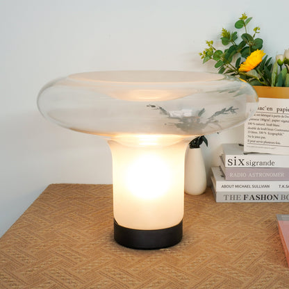 Table Lamp Modern Minimalist with Glass Mushroom Shade