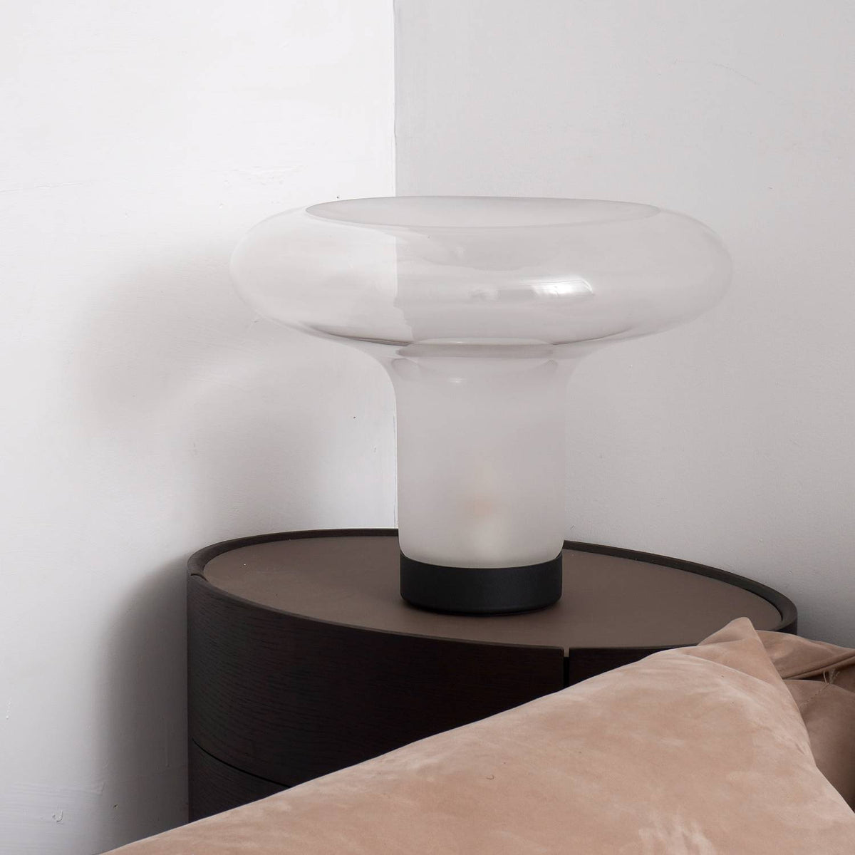 Table Lamp Modern Minimalist with Glass Mushroom Shade
