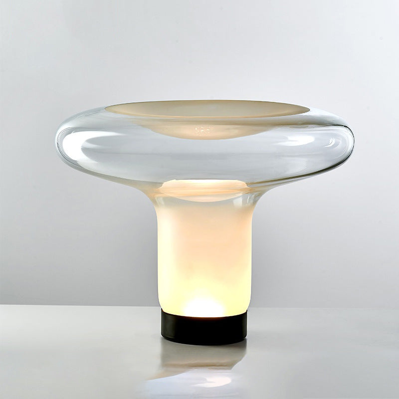 Table Lamp Modern Minimalist with Glass Mushroom Shade