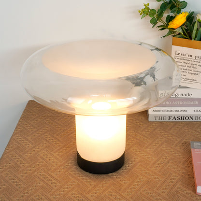 Table Lamp Modern Minimalist with Glass Mushroom Shade