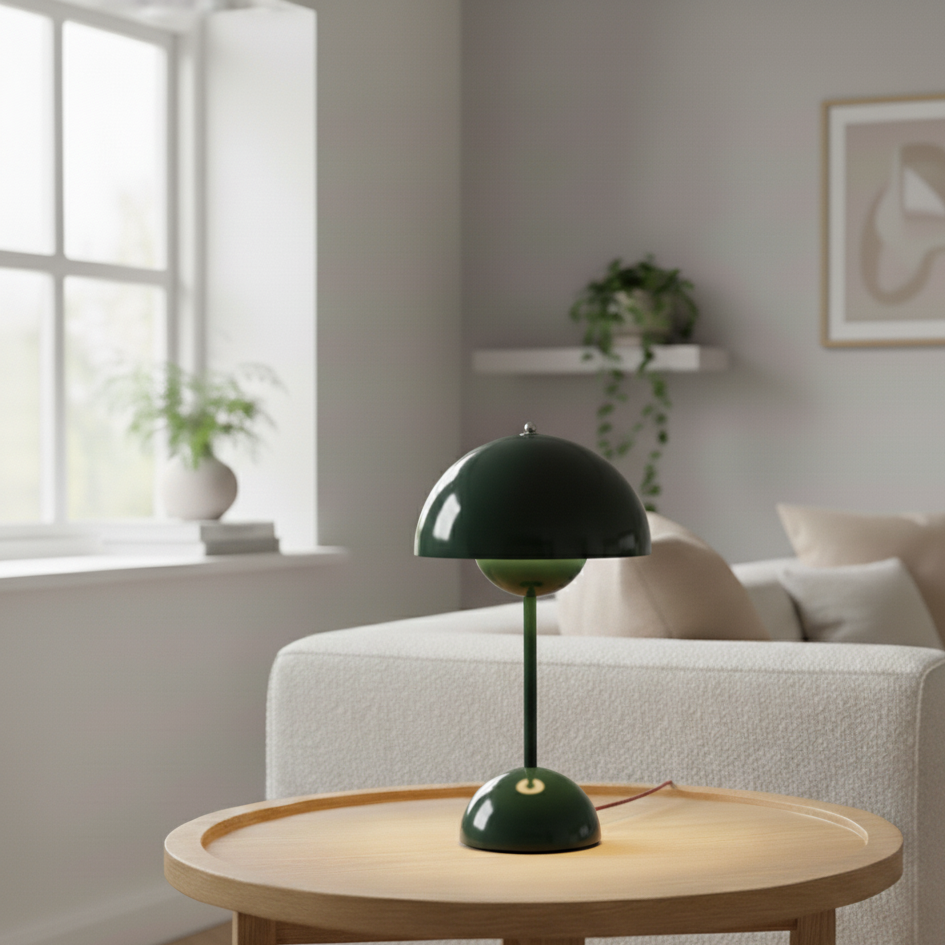 Table Lamp Retro Scandinavian with Dome Shade and Touch Dimmer