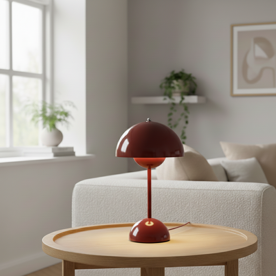 Table Lamp Retro Scandinavian with Dome Shade and Touch Dimmer