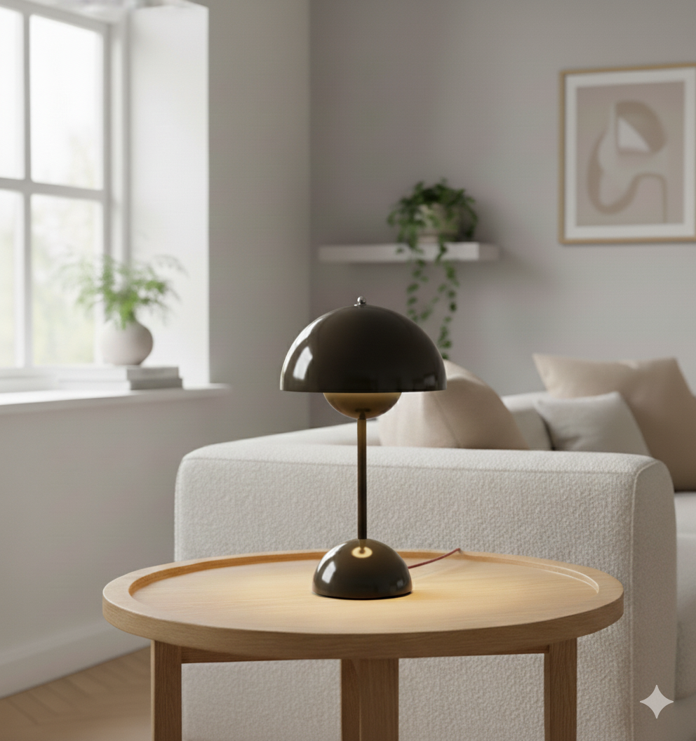 Table Lamp Retro Scandinavian with Dome Shade and Touch Dimmer